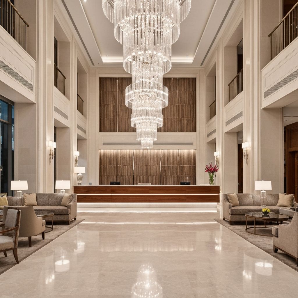 A five-star hotel lobby
