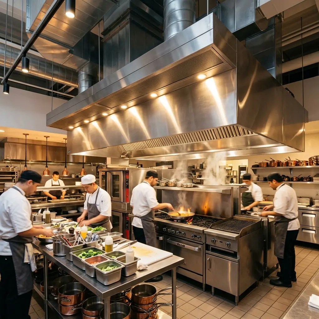 A professional commercial kitchen